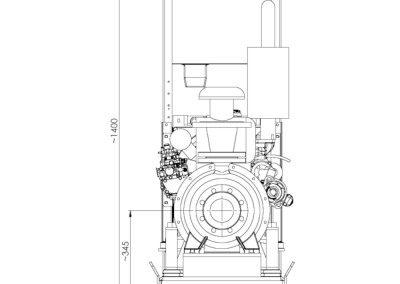 Grupo motobomba sobre chasis plano
