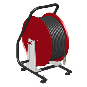 Carrete portamanguera de acero transportable